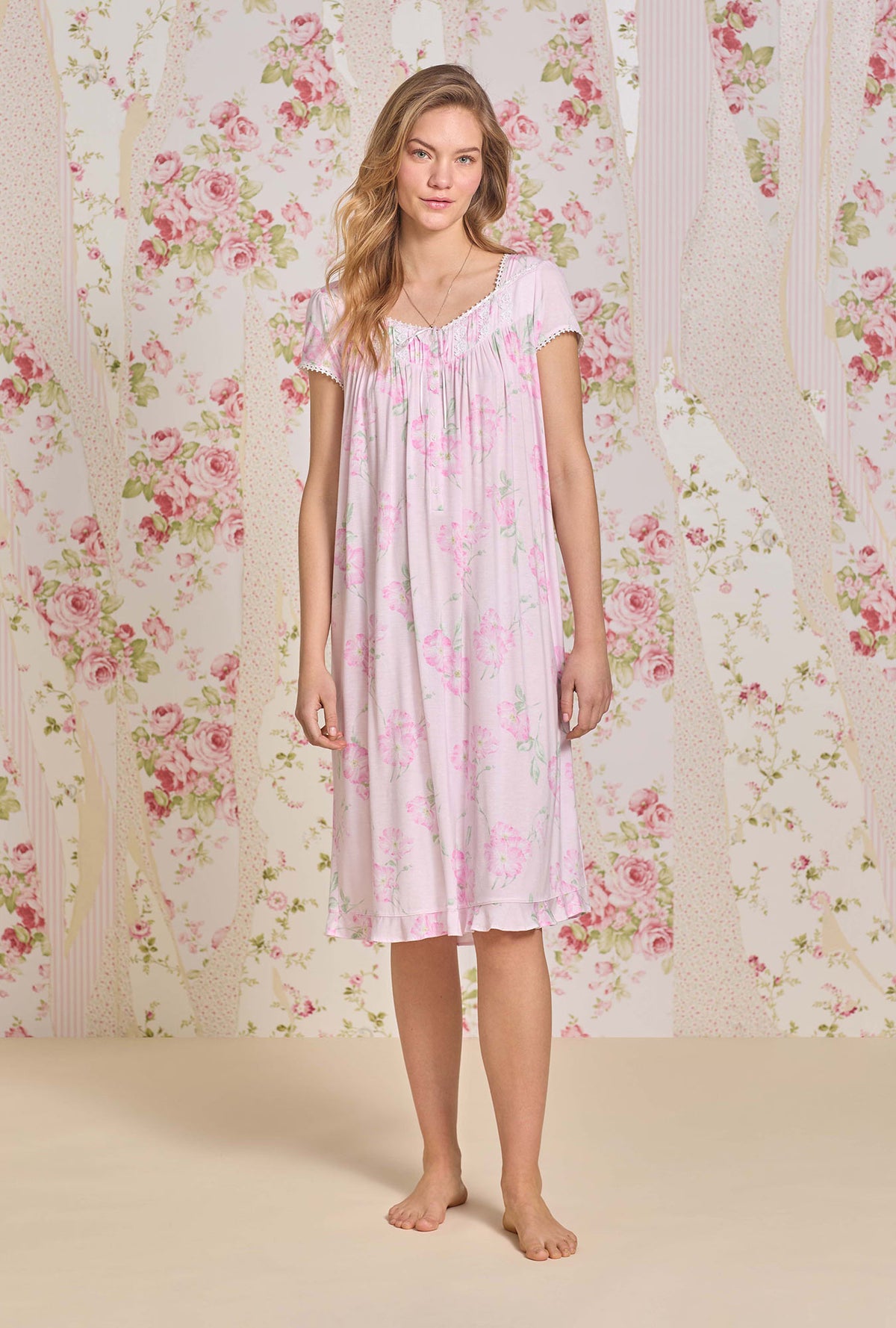 A lady wearing Wild Stem Tencel™ Modal Waltz Nightgown