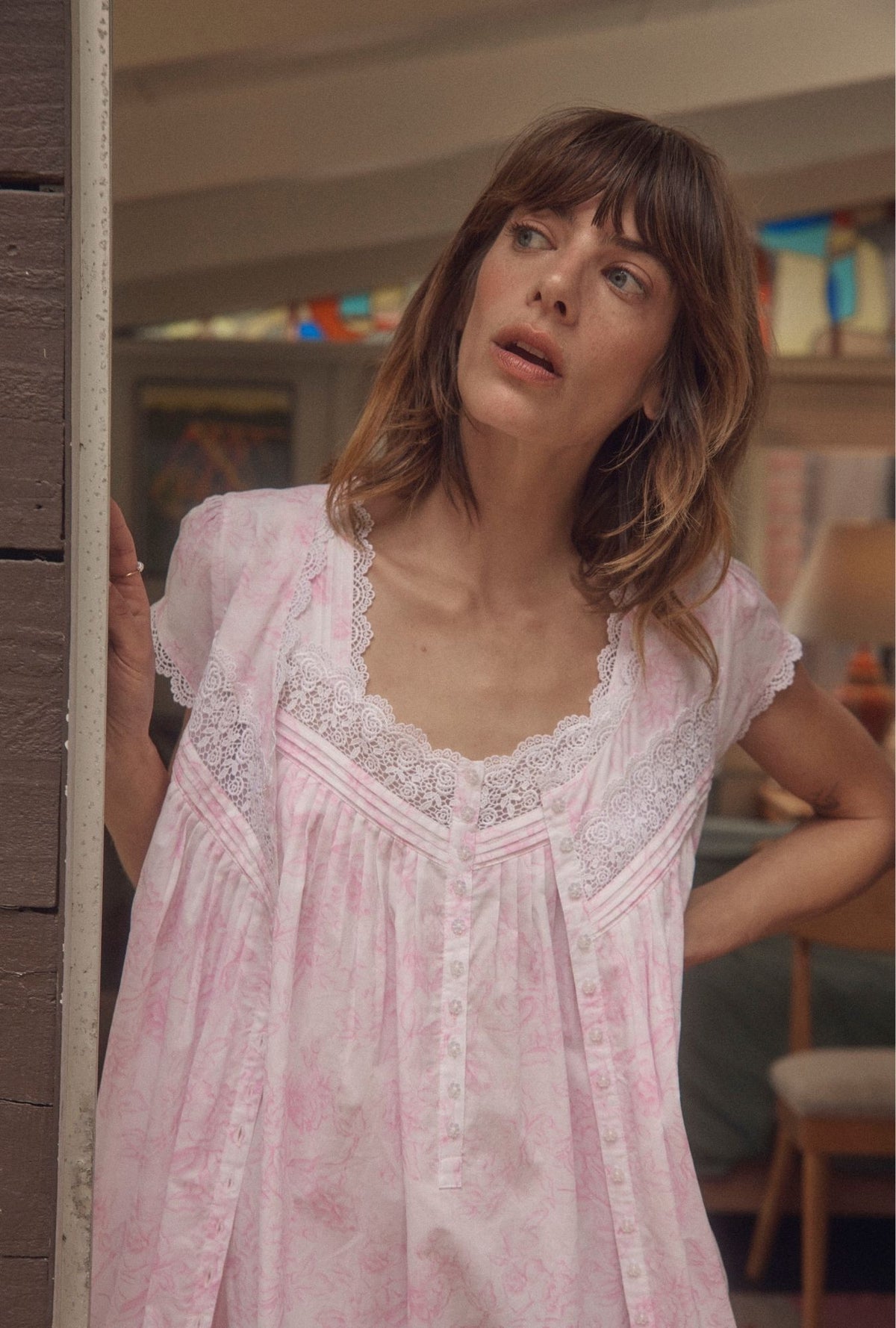 Blush Bloom Cotton Lawn Button Front Robe