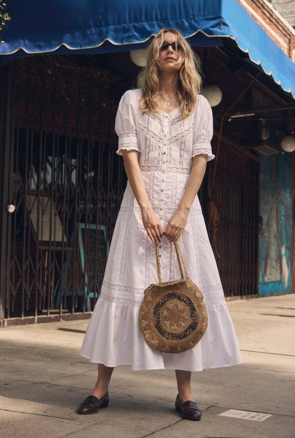 The "Lucia" Soft White Cotton Maxi Dress - Eileen West The "Lucia" Soft White Cotton Maxi Dress - Eileen West