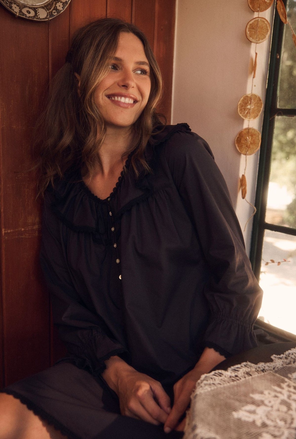 The "Clara" Iconic Black Cotton Lawn Poet Shirt