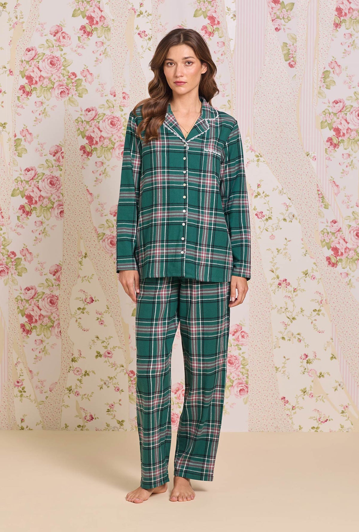 Evergreen Plaid Cotton Flannel Pajama