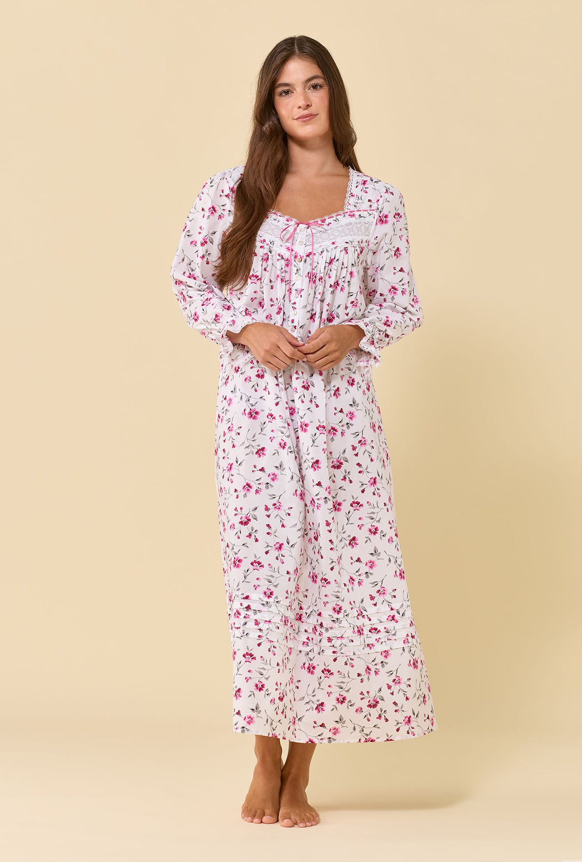 Winter Briar 100% Cotton Woven Lawn Long Sleeve Ballet Nightgown