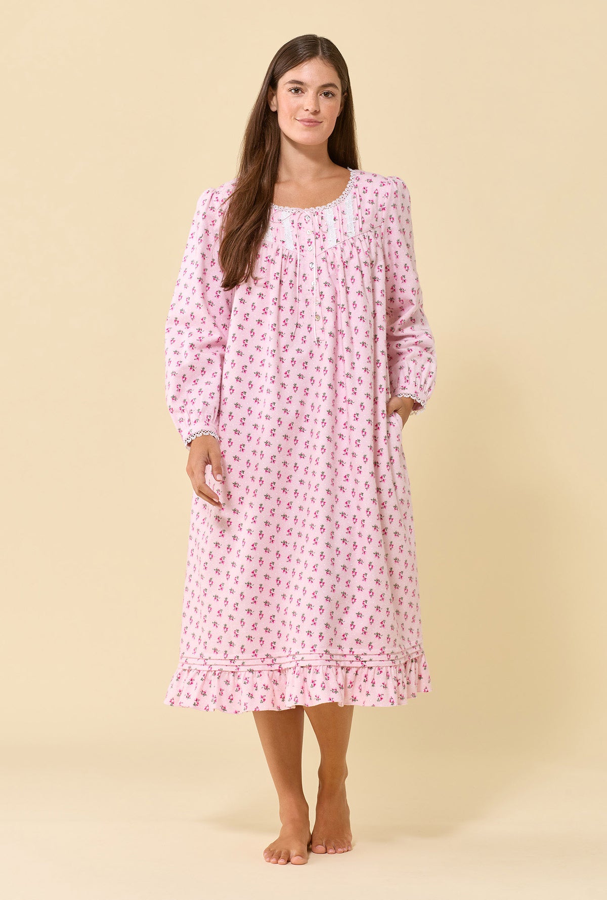 Primrose 100% Cotton Flannel Long Sleeve Waltz Nightgown