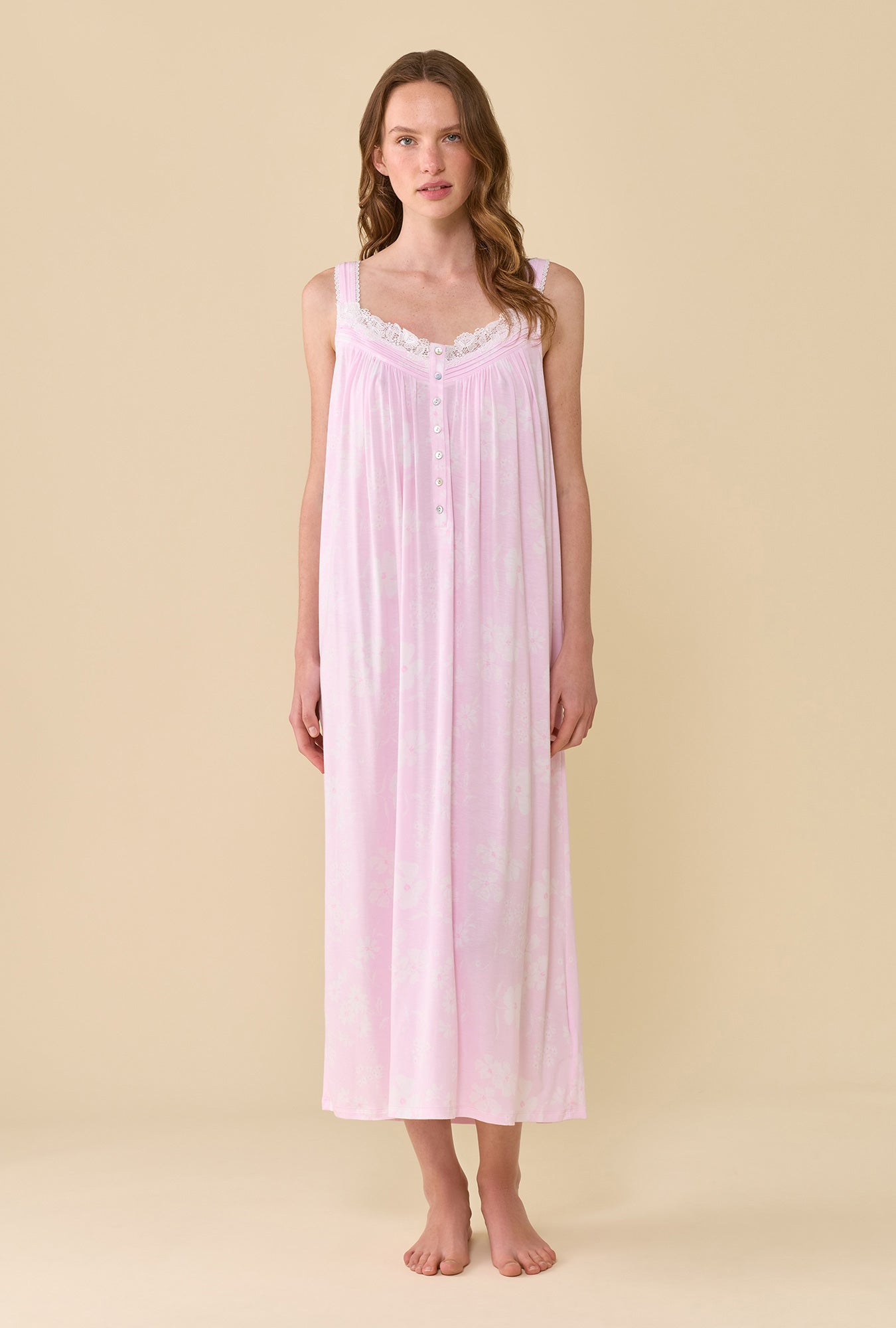 The "Eileen" Pink Posy Tencel™ Modal Ballet Nightgown