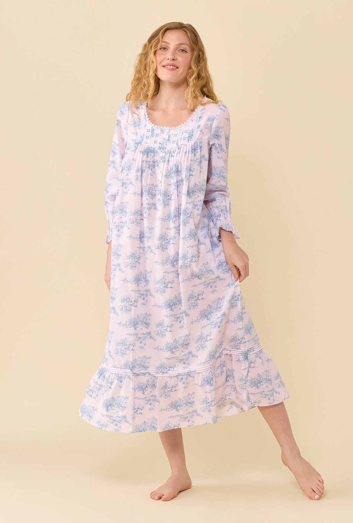 Carolyn Rose Toile 100% Cotton Woven Lawn Ballet Nightgown