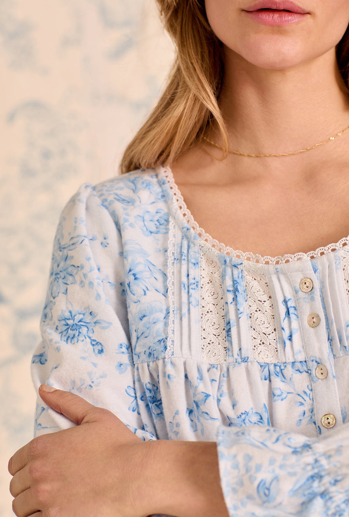 Chateau Bloom Cotton Flannel Waltz Nightgown