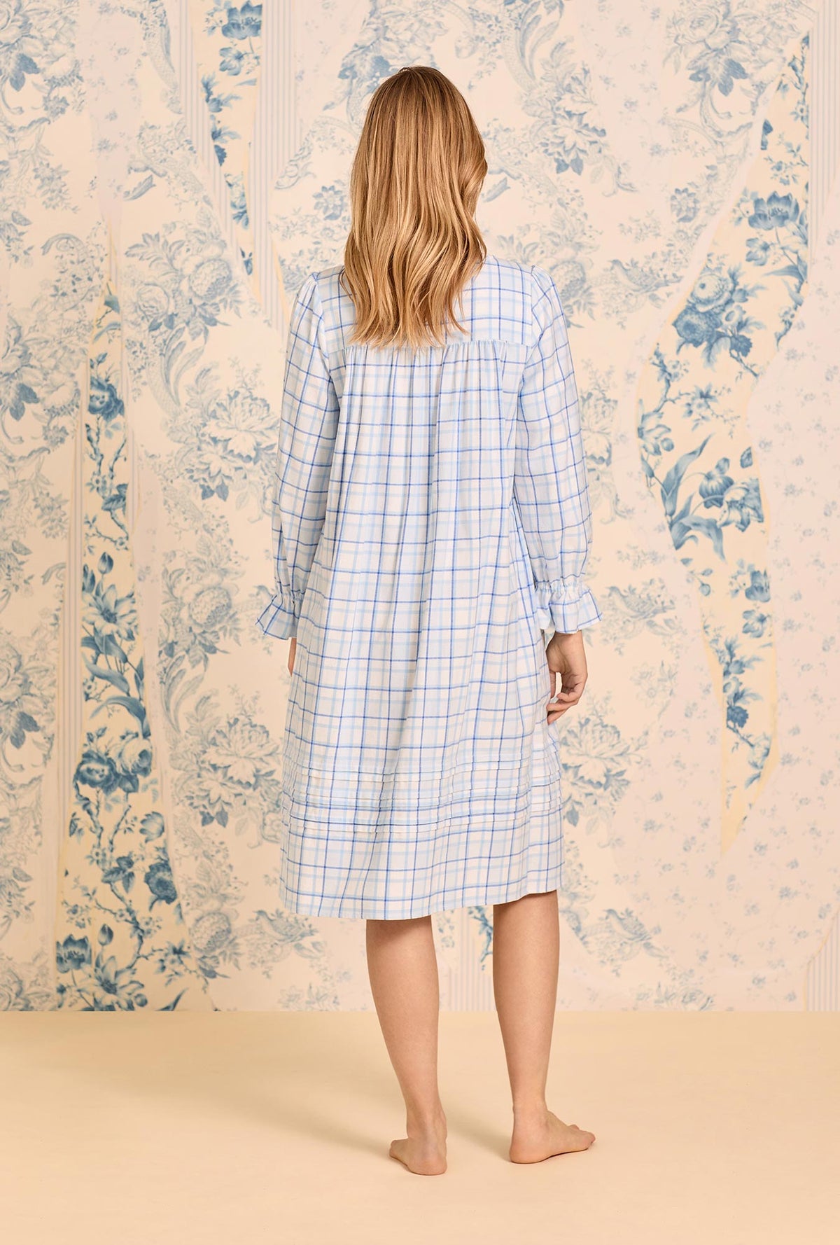 Vintage Plaid Cotton Flannel Waltz Nightgown