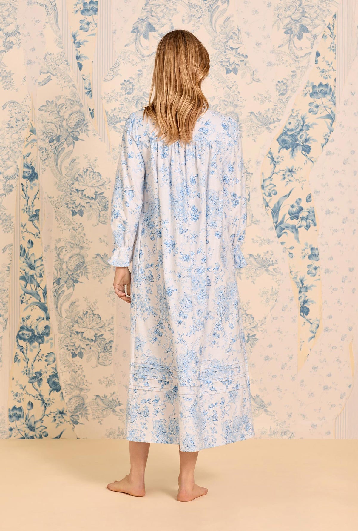 Chateau Bloom Long Sleeve Cotton Flannel Ballet Nightgown