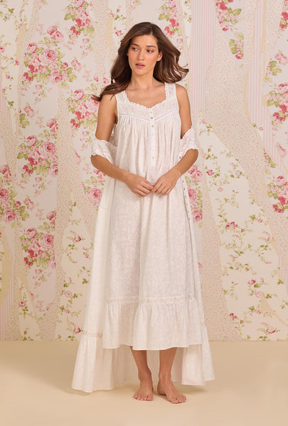 cotton nightdress and dressing gown set Margaret Lawton's Lace Nightgown & Robe Set