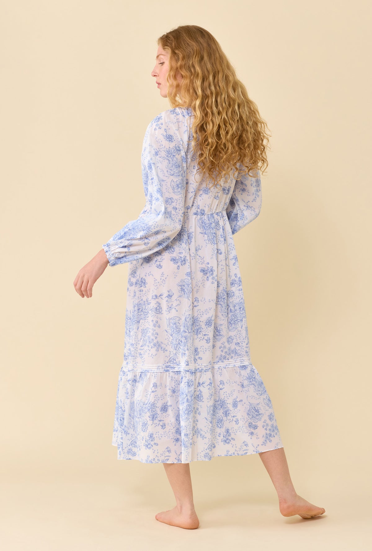Georgia Heirloom Floral 100% Cotton Woven Lawn Long Sleeve Ballet Nightgown