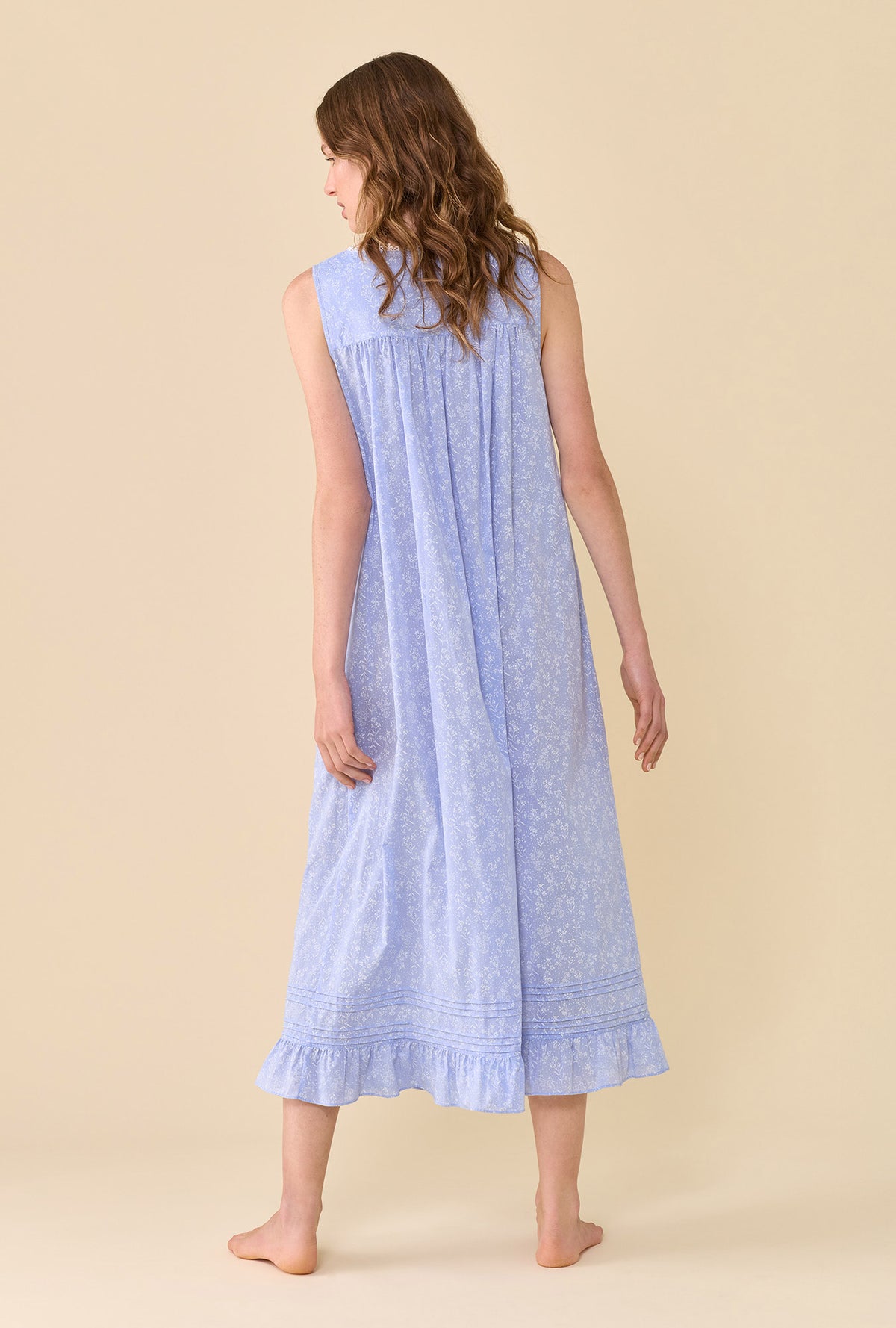Eileen Blue Sonnet 100% Cotton Yarndye Chambray Ballet Nightgown