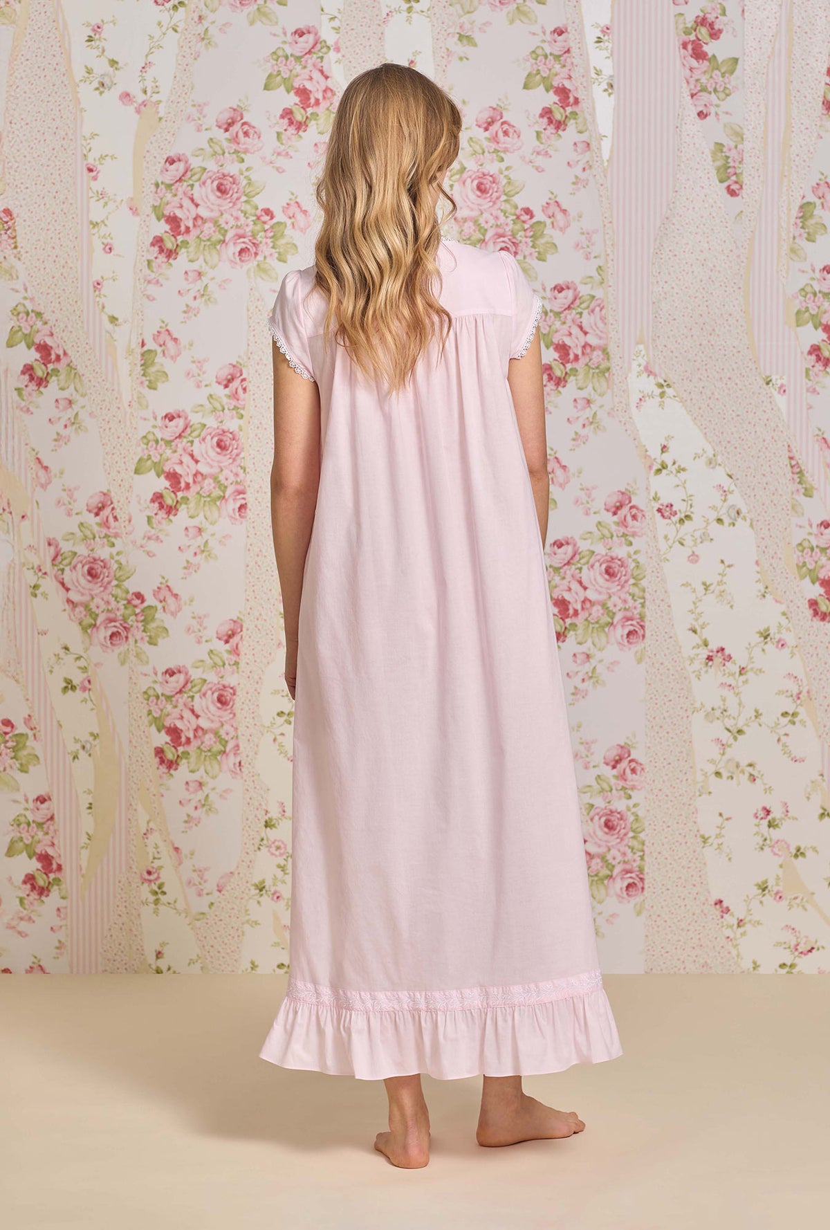 Bare Rose Cotton Lawn Long Ballet Button Front Robe