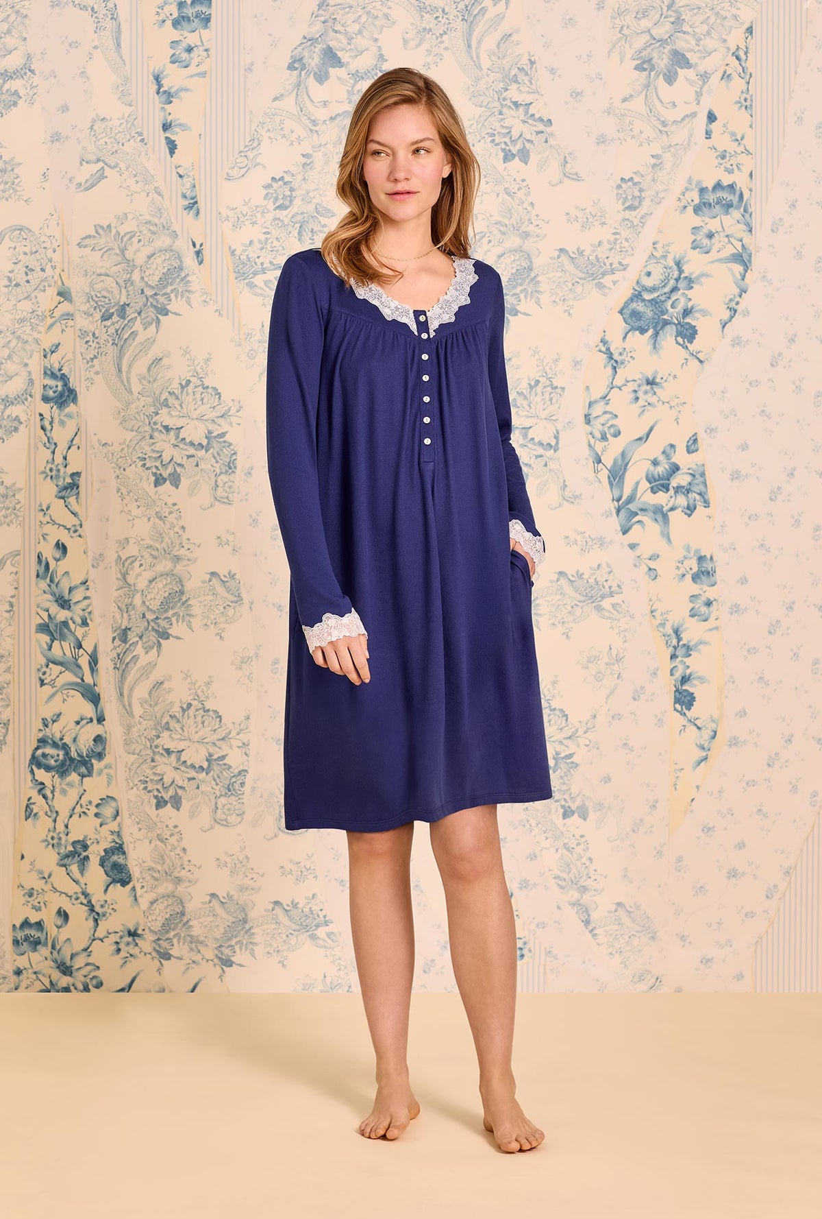 Classic Navy Dream Sweater Knit Chemise