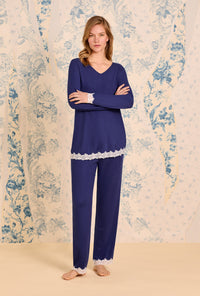 Classic Navy Dream Sweater Knit Pajama
