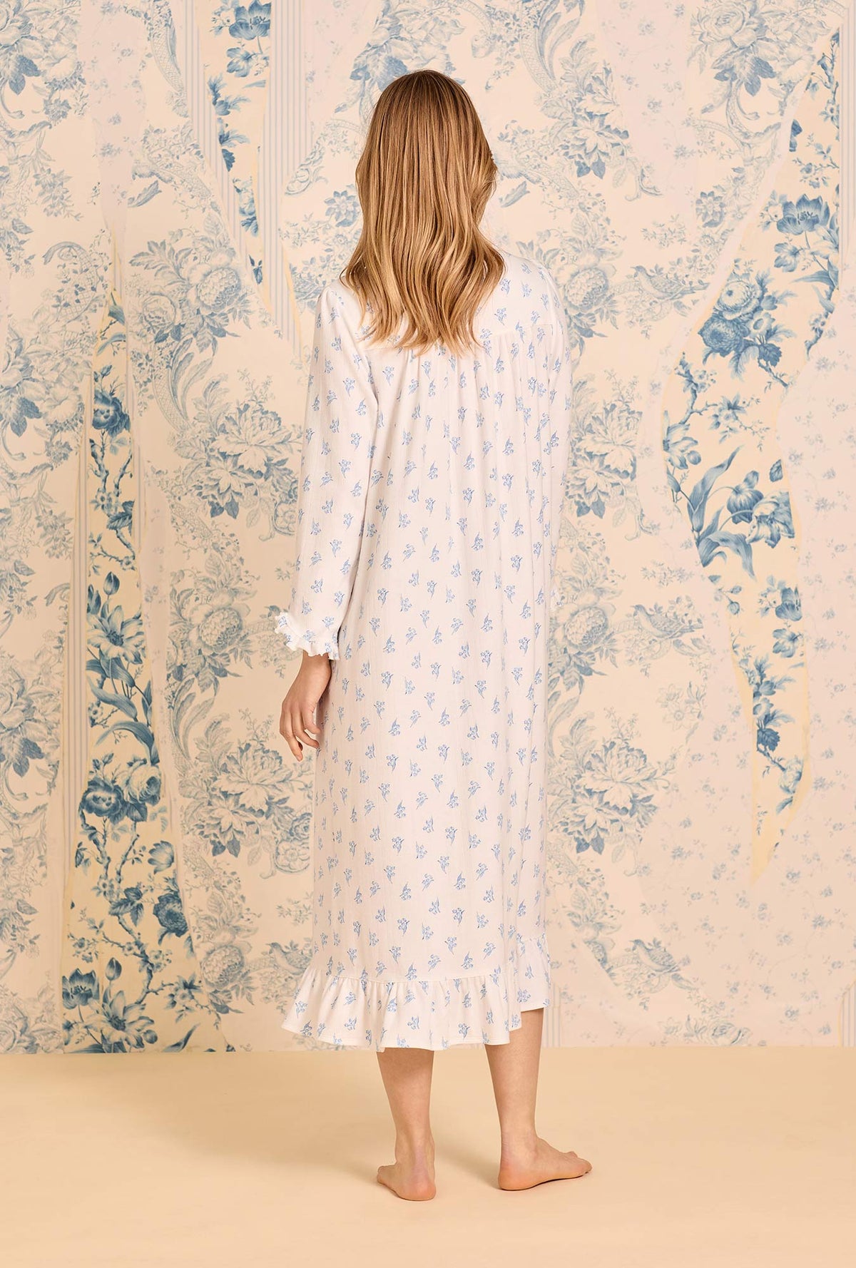 Lily Reverie Cotton Pointelle Long Sleeve Ballet Nightgown