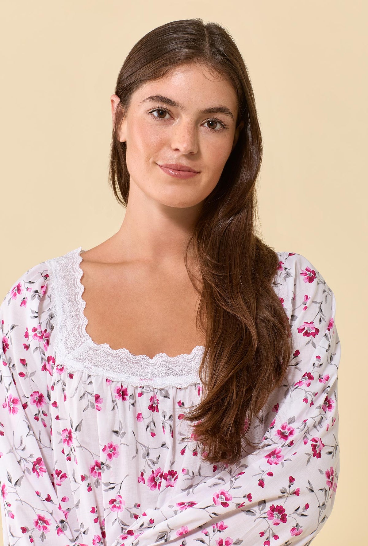 Juniper Winter Briar 100% Cotton Woven Lawn Long Sleeve Ballet Nightgown