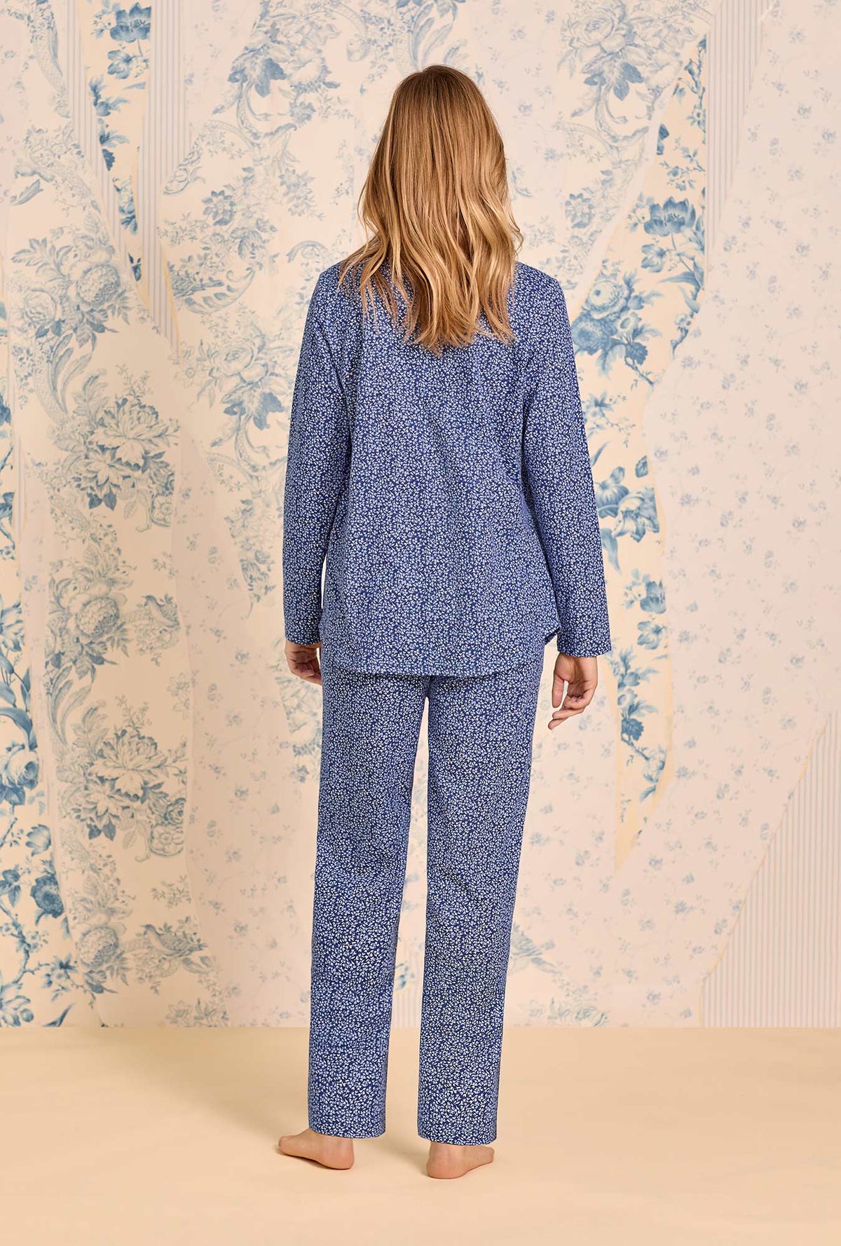 Navy Thistle Cotton Knit Pajama