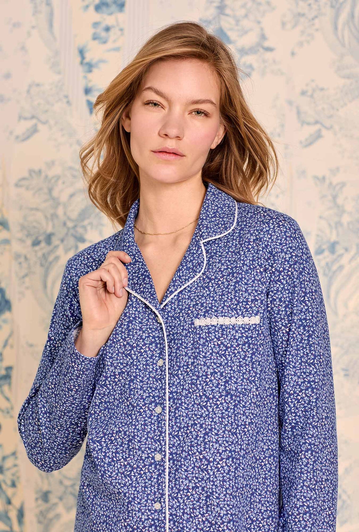 Navy Thistle Cotton Knit Pajama