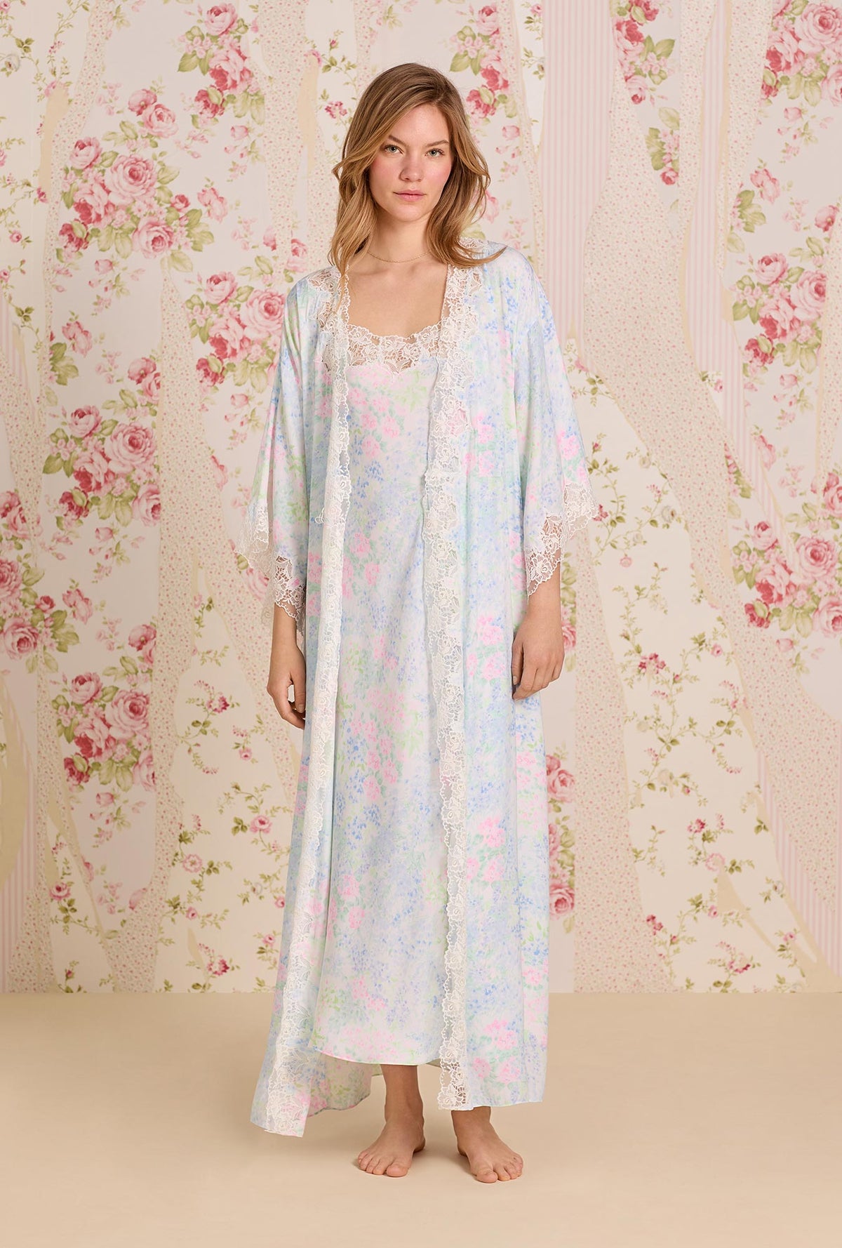 Santorini Satin Wrap Robe