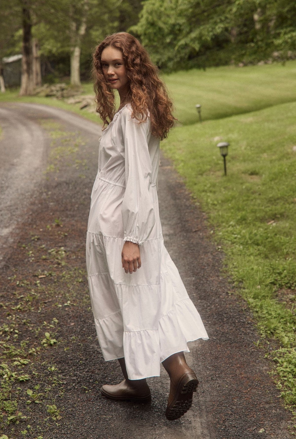 A lady wearing The &quot;Vivienne&quot; Iconic White Ballet Nightgown