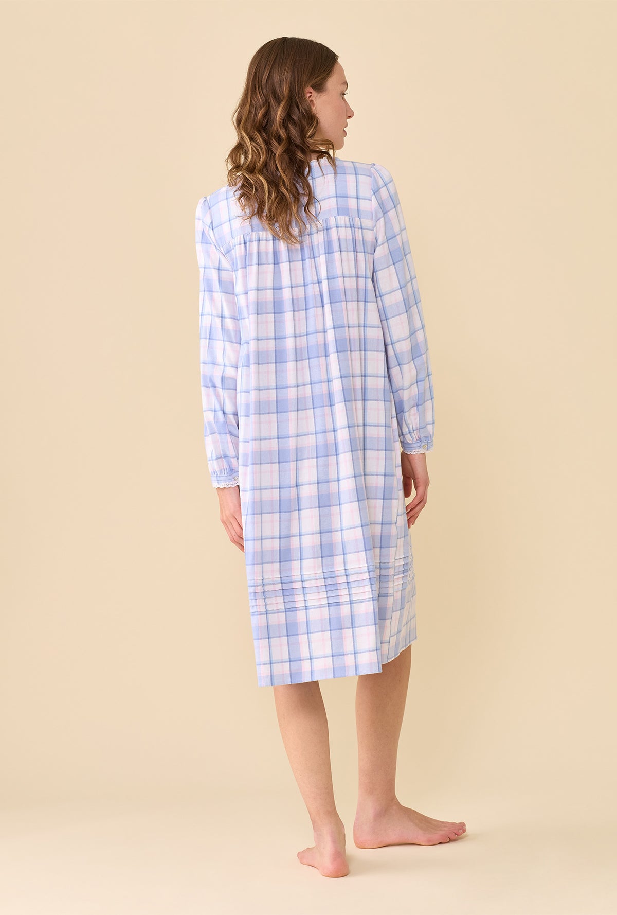Weekend Plaid 100% Cotton Brushed Flannel Long Sleeve Waltz Nightgown