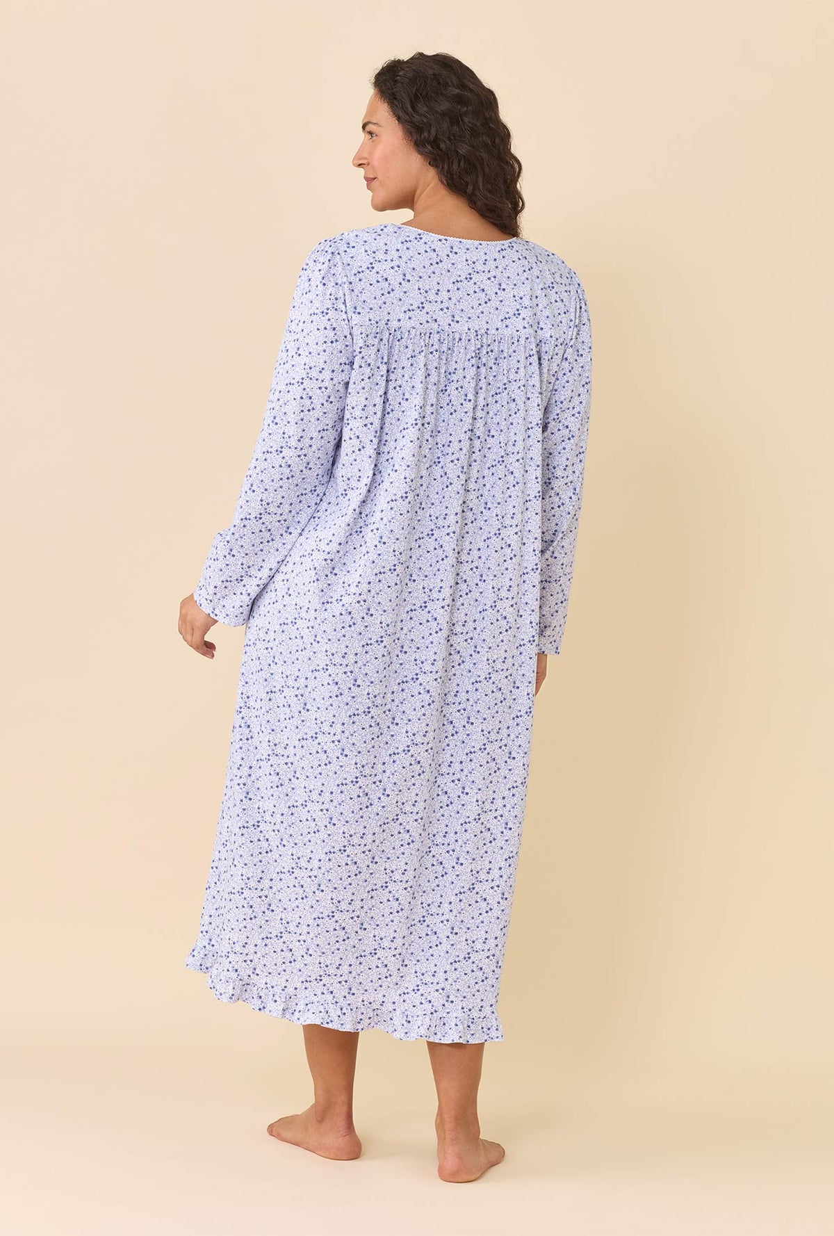 Violet Haze 100% Cotton Jersey Knit Long Sleeve Ballet Nightgown
