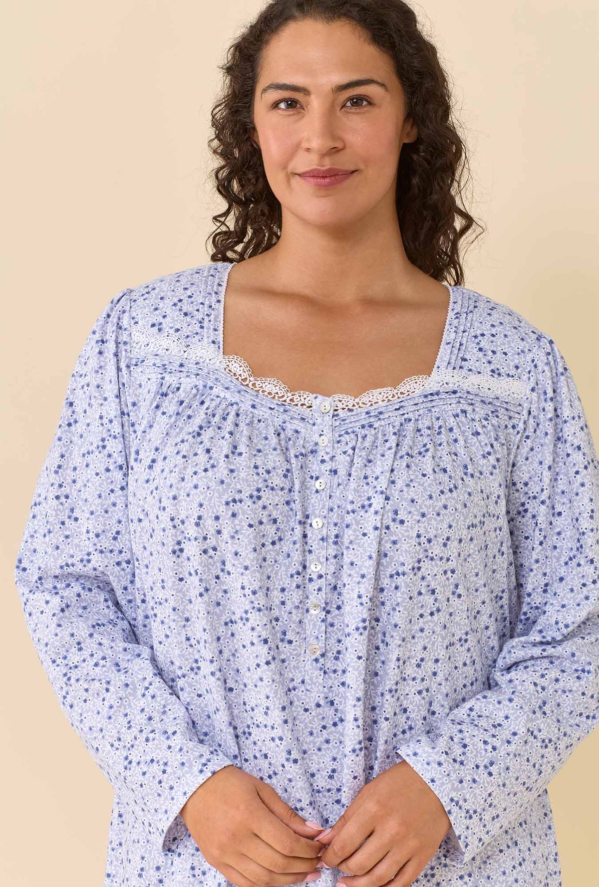 Violet Haze 100% Cotton Jersey Knit Long Sleeve Ballet Nightgown