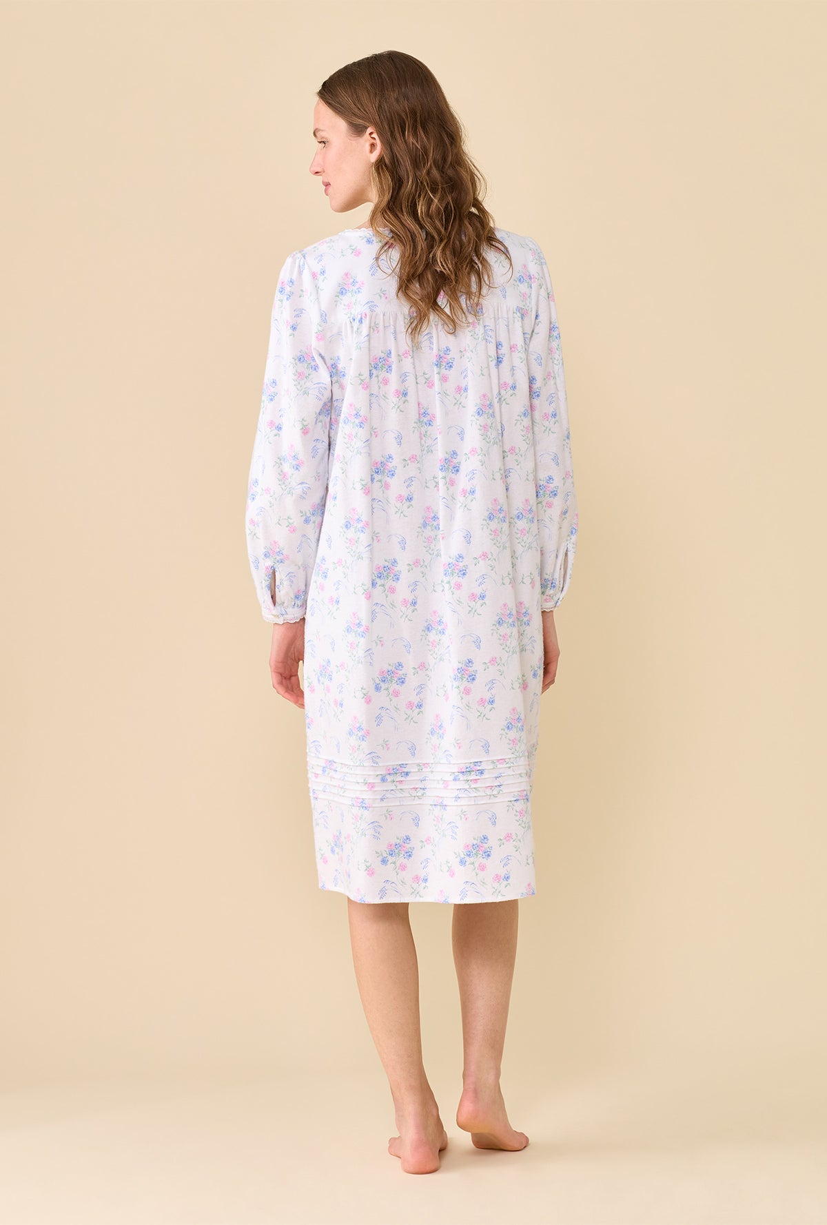 Autumn Rose 100% Cotton Brushed Flannel Long Sleeve Waltz Nightgown