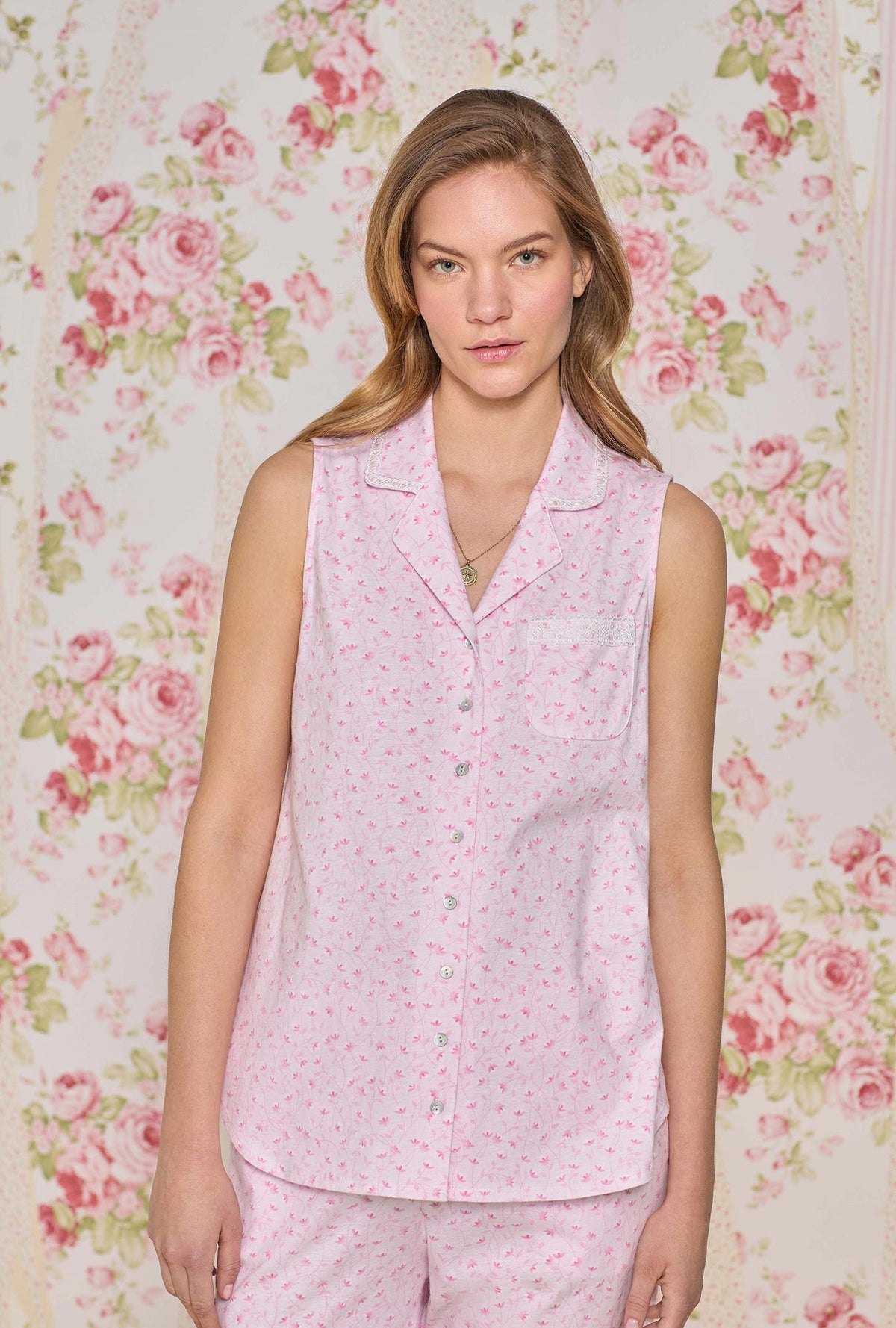 Botanic Charm Cotton Knit Capri Pajama