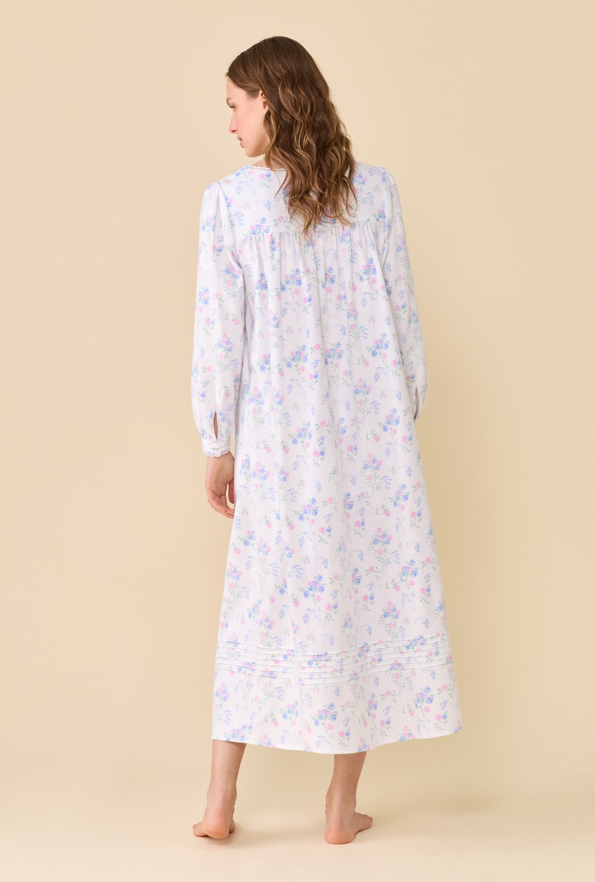 Autumn Rose 100% Cotton Brushed Flannel Long Sleeve Ballet Nightgown