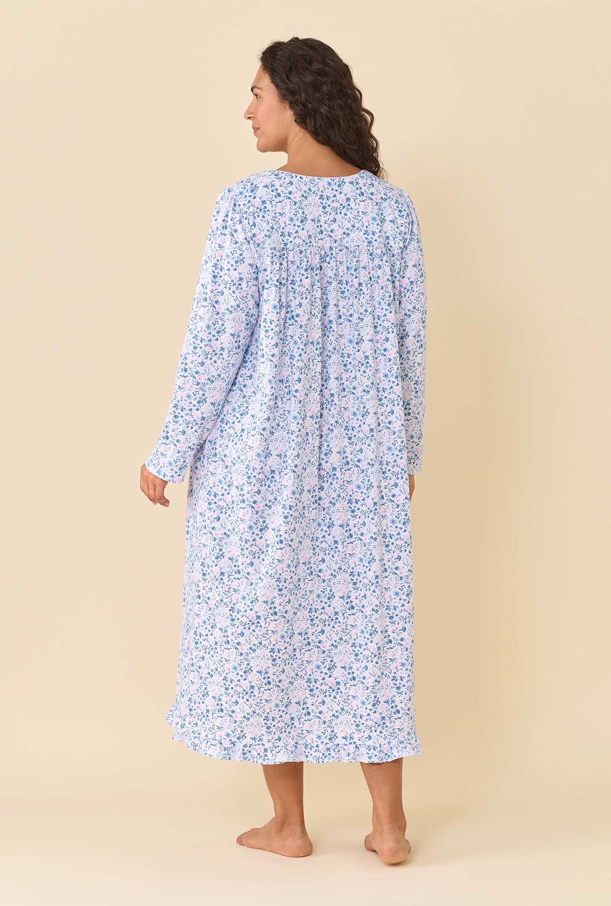 Rosette 100% Cotton Jersey Knit Long Sleeve Ballet Nightgown