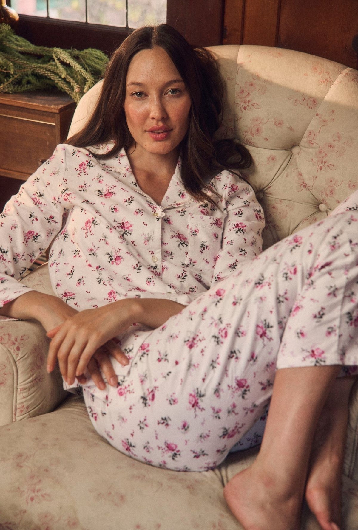 Winter Rosette Cotton Flannel Pajama