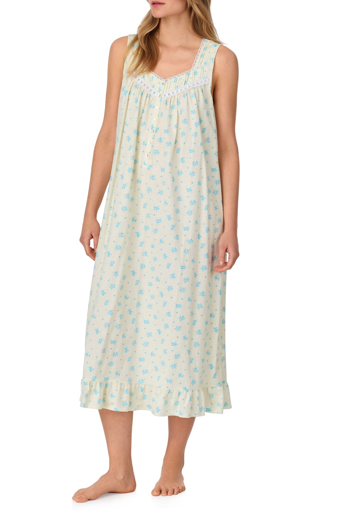 Chamomile Sky Cotton Knit Ballet Nightgown