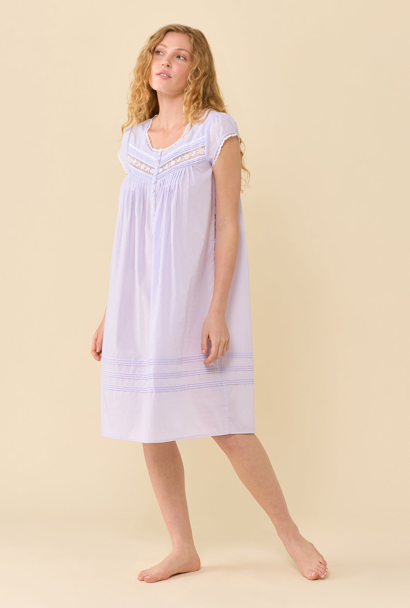 A lady wearing Wild Lavender Nightgown 