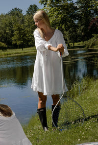 Iconic White Cotton Poet Nightshirt
