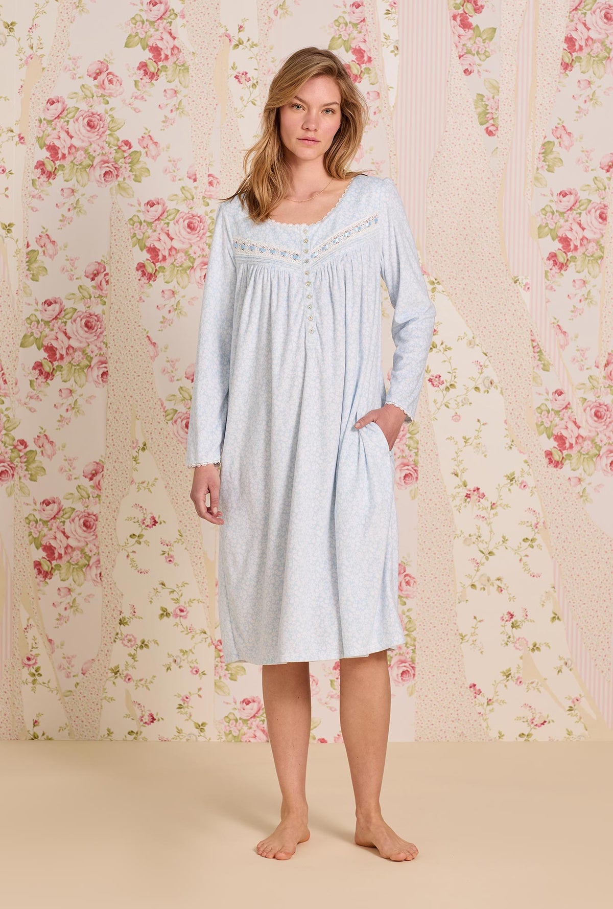 Powder Petal Dream Fleece Long Sleeve Waltz Nightgown