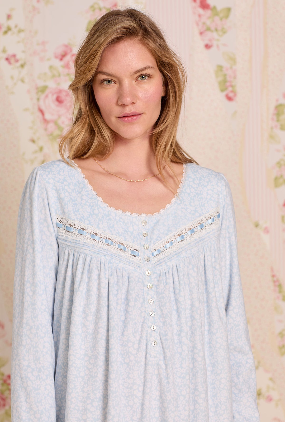 Powder Petal Dream Fleece Long Sleeve Waltz Nightgown