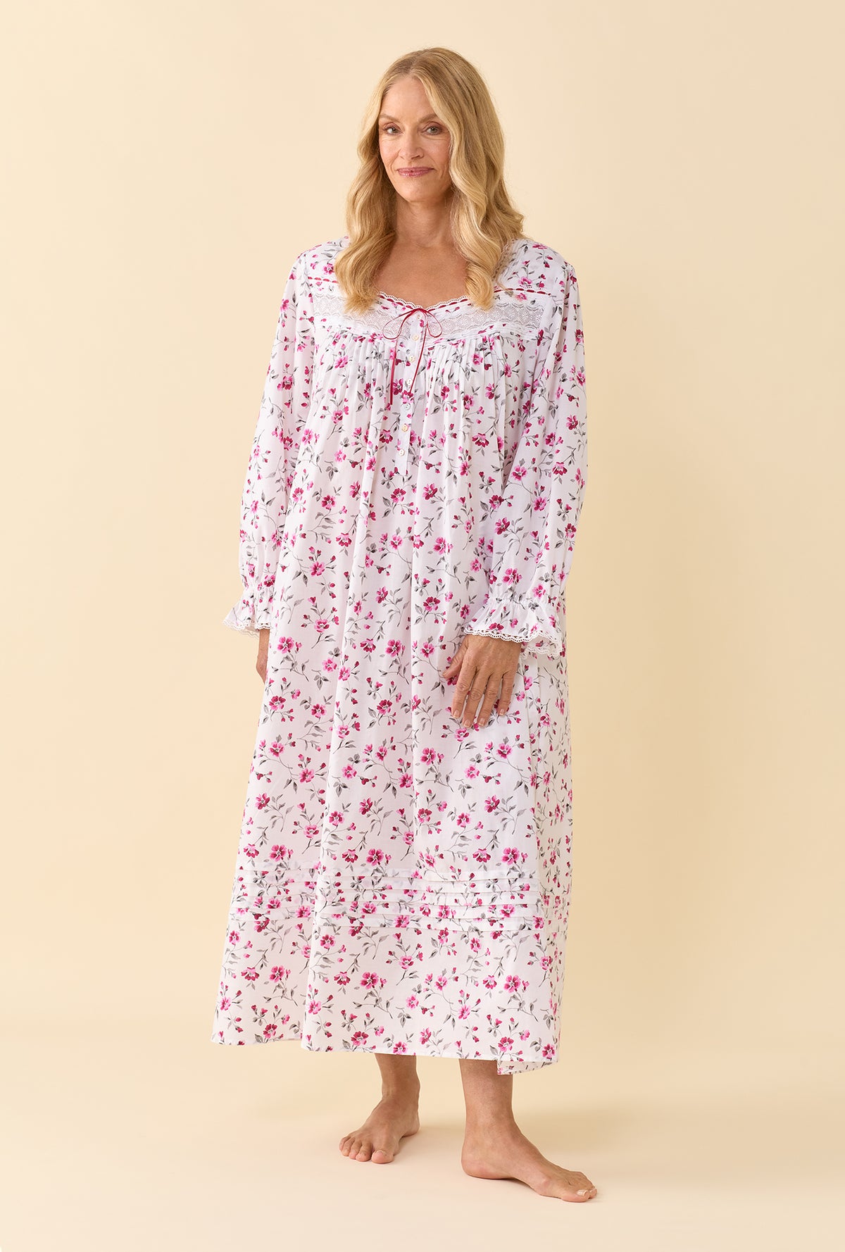 Winter Briar 100% Cotton Woven Lawn Long Sleeve Ballet Nightgown