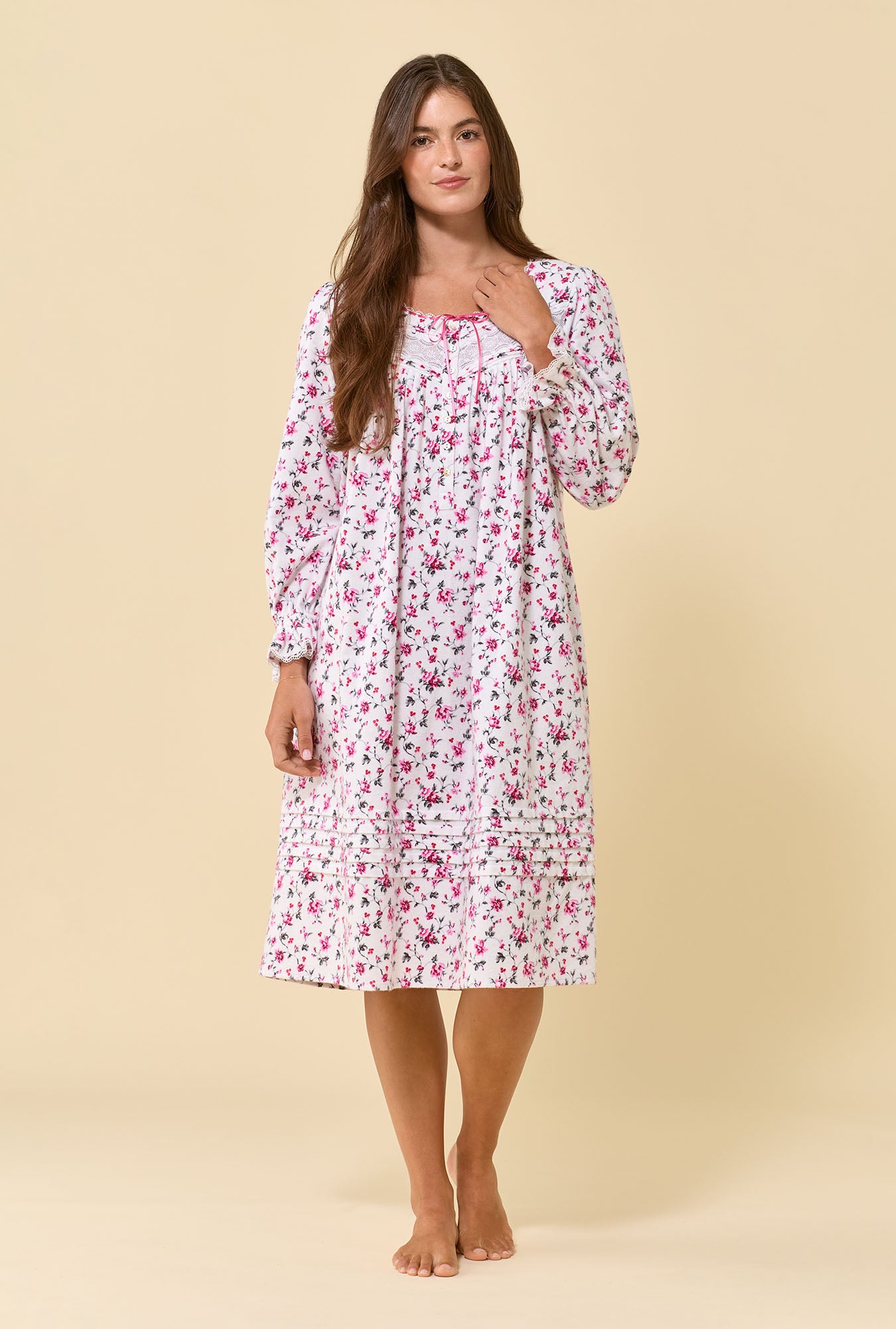 Wildberry 100% Cotton Flannel Long Sleeve Waltz Nightgown