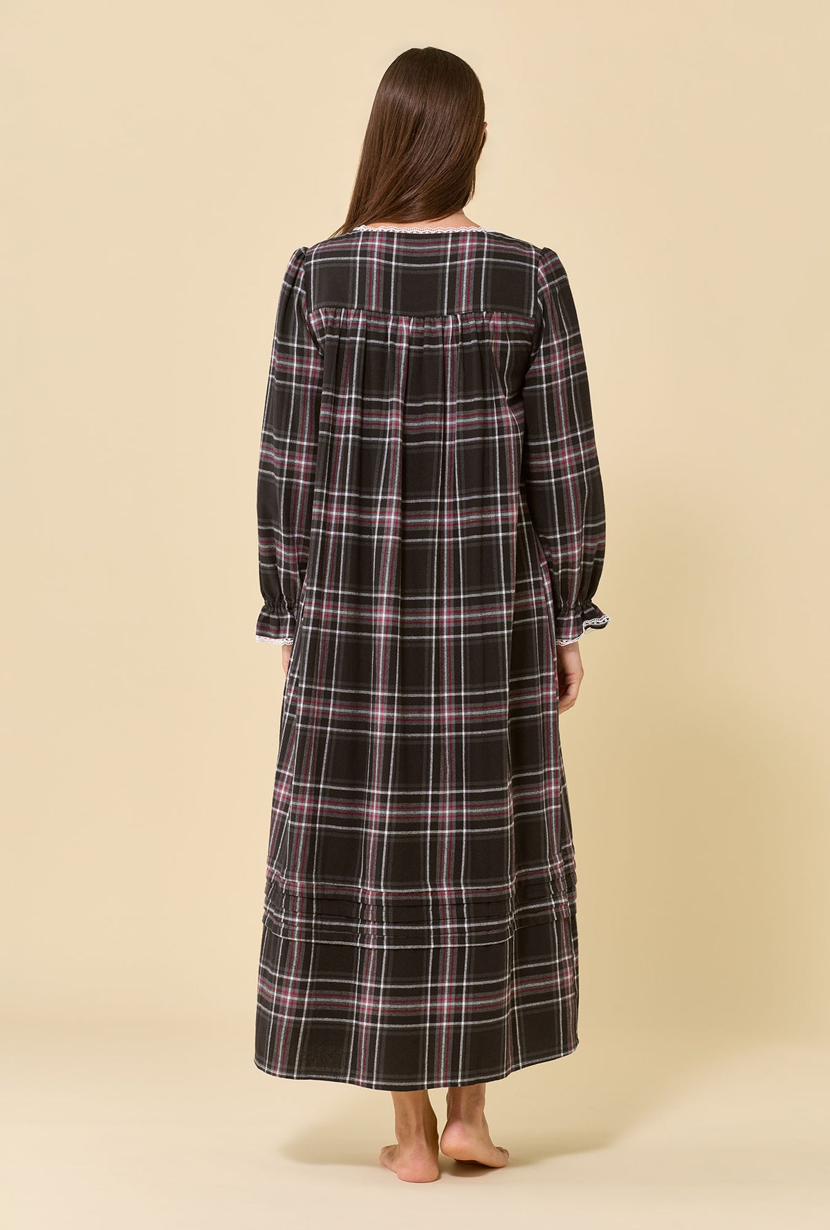 Blackthorn Plaid 100% Cotton Flannel Long Sleeve Ballet Nightgown