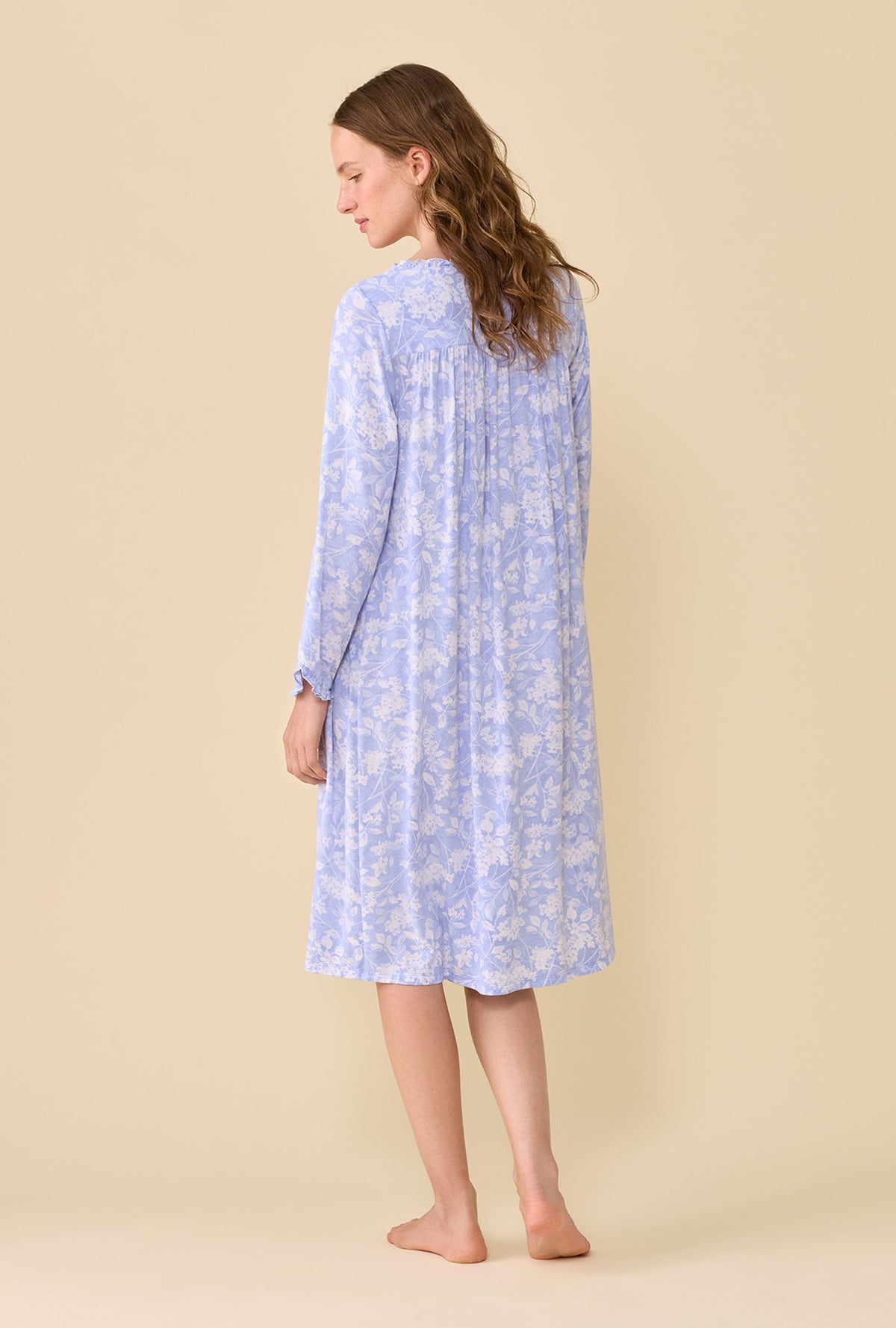 Ondine Floral TENCEL™ Modal Spandex Jersey Knit Long Sleeve Ballet Nightgown