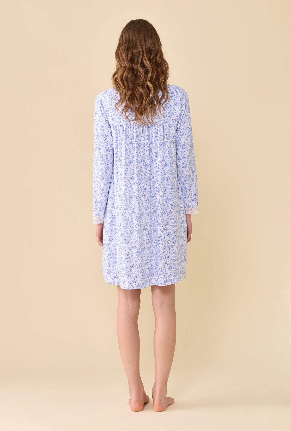Porcelain Rose Dream Sweater Knit Long Sleeve Nightshirt