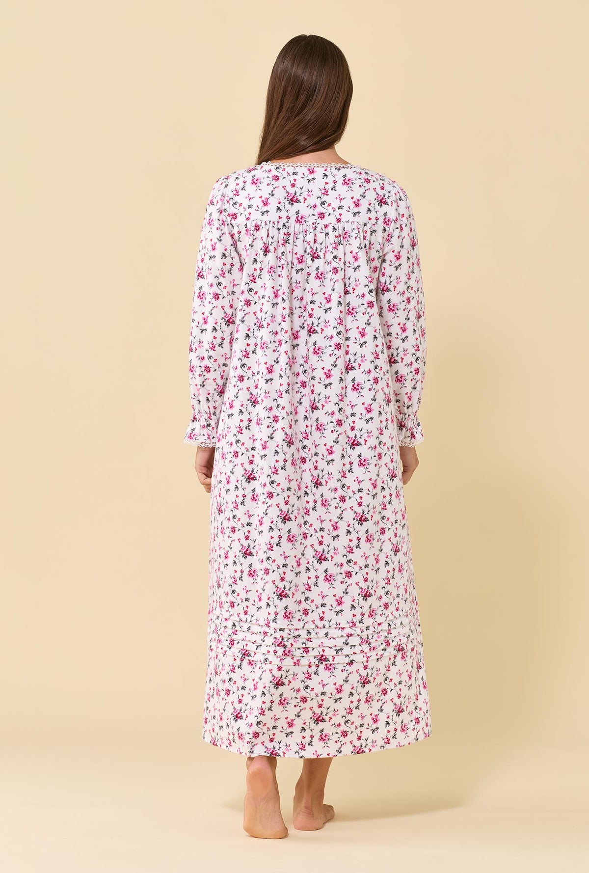 Wildberry 100% Cotton Flannel Long Sleeve Ballet Nightgown