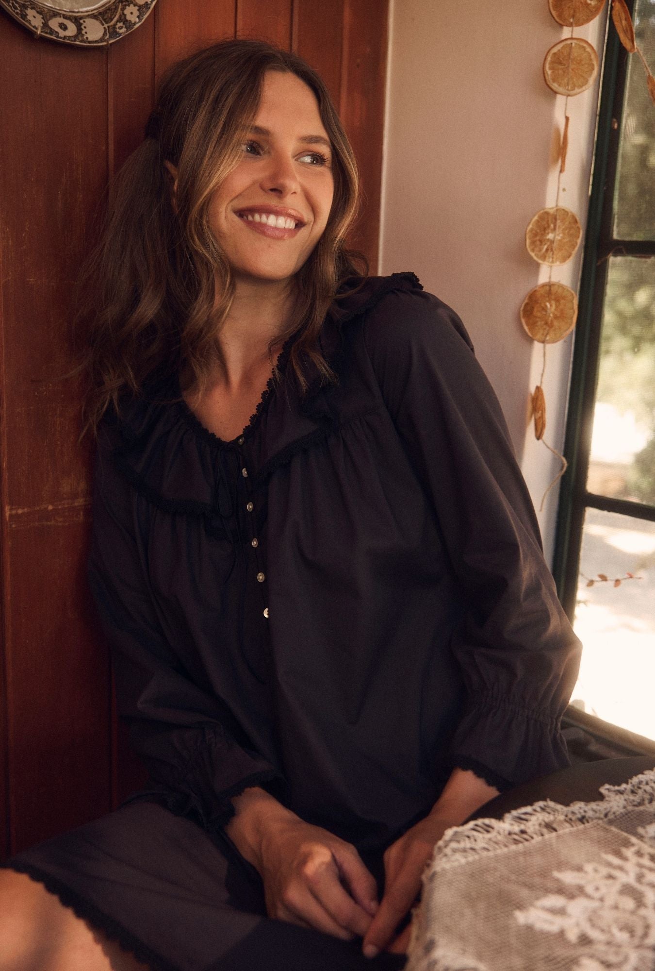 The "Clara" Iconic Black Cotton Lawn Poet Shirt