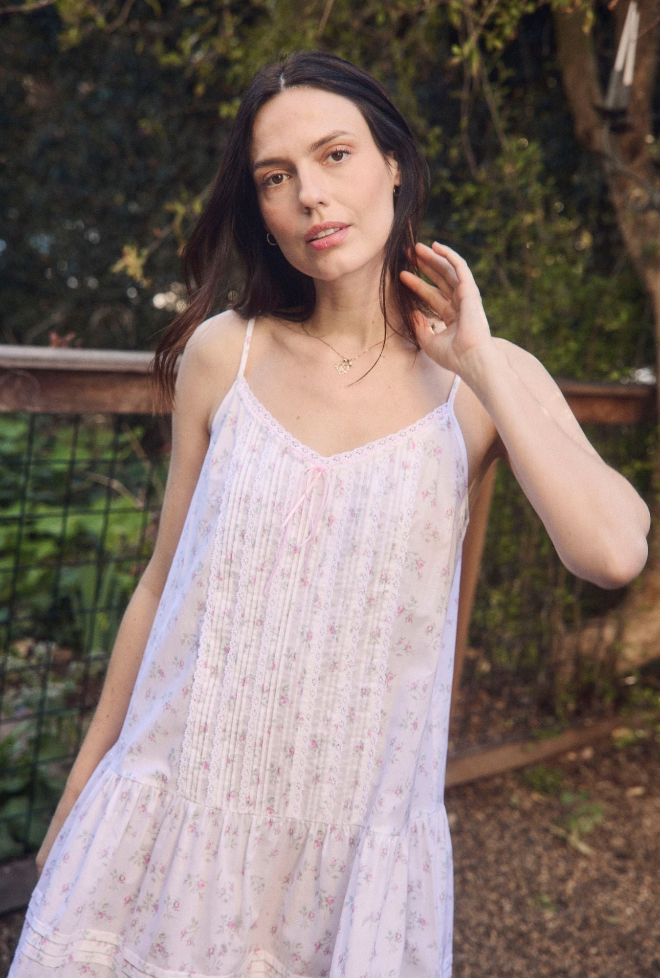 The "Isabelle" Petite Rose Cotton Lawn Chemise