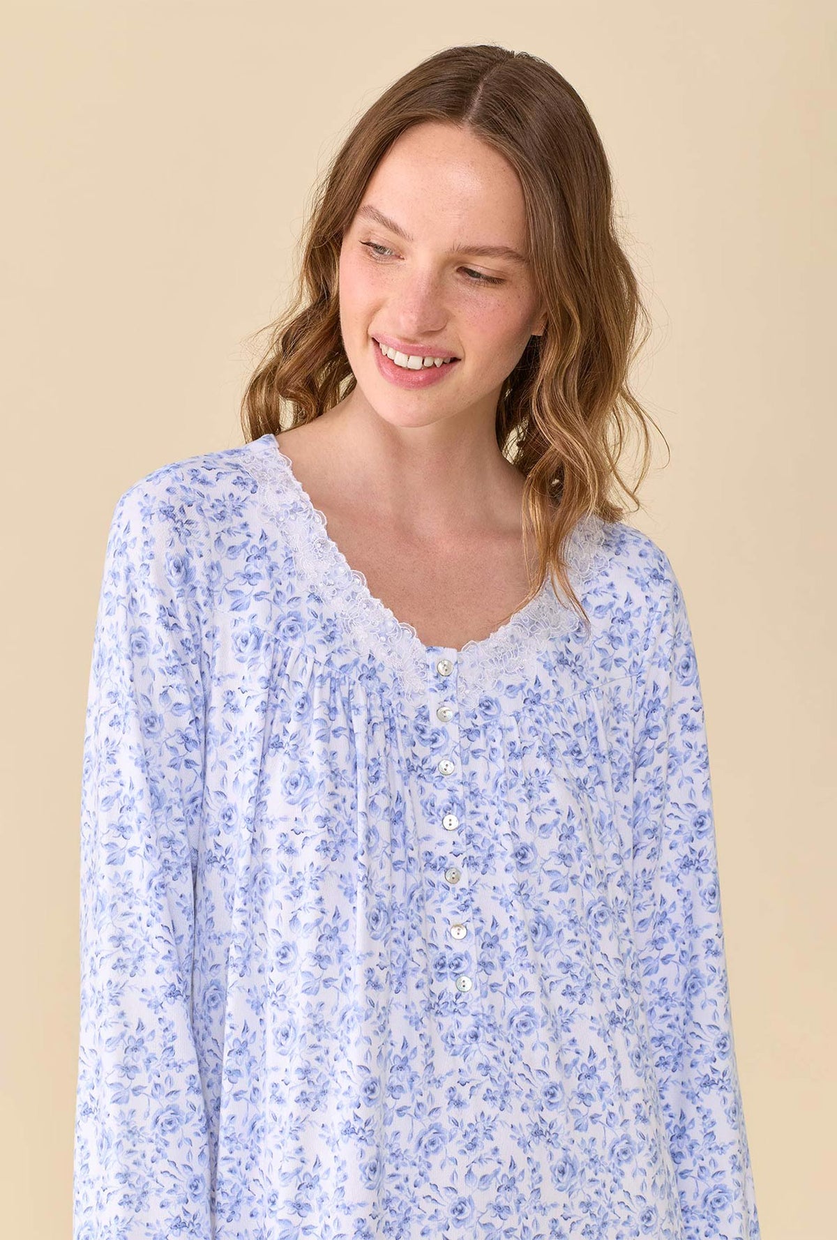 Porcelain Rose Dream Sweater Knit Long Sleeve Ballet Nightgown