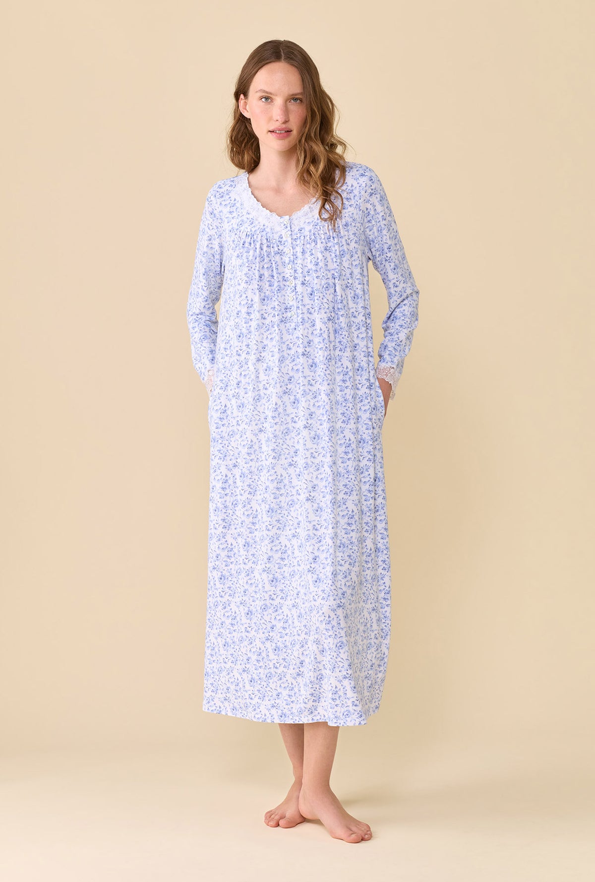 Porcelain Rose Dream Sweater Knit Long Sleeve Ballet Nightgown