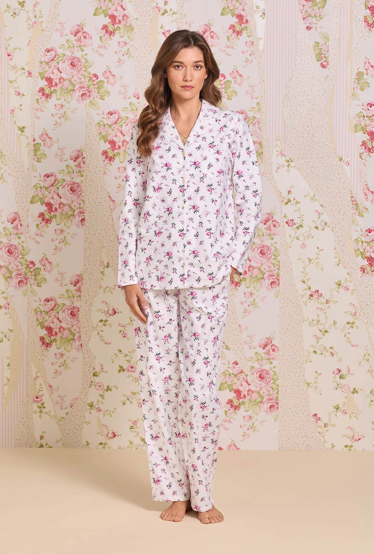 Winter Rosette Cotton Flannel Pajama