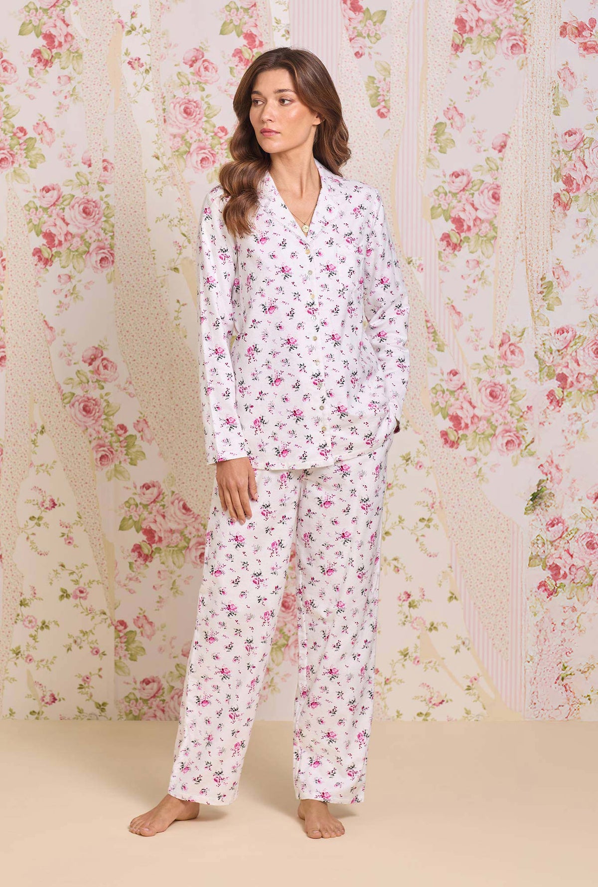 Winter Rosette Cotton Flannel Pajama