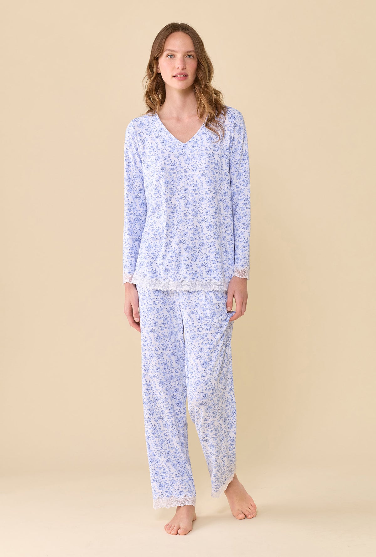 Porcelain Rose Dream Sweater Knit Long Pajama